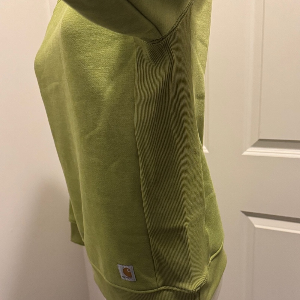 Carhartt Women's Lime Green Crew Neck Sweater - Picture 4 of 7